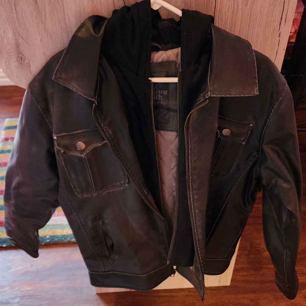 Mens Black Hooded Jacket
